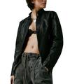 Free People Womens Black Max Vegan Moto Jacket