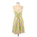 Lilly Pulitzer Casual Dress V Neck Sleeveless: Green Chevron/Herringbone Dresses - Women's Size Small