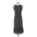 J.Crew Mercantile Casual Dress - Midi Crew Neck Sleeveless: Black Print Dresses - Women's Size X-Small