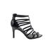 White House Black Market Heels: Strappy Stilleto Boho Chic Black Solid Shoes - Women's Size 9 - Open Toe