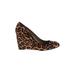 Ann Taylor Wedges: Brown Leopard Print Shoes - Women's Size 8 1/2 - Round Toe