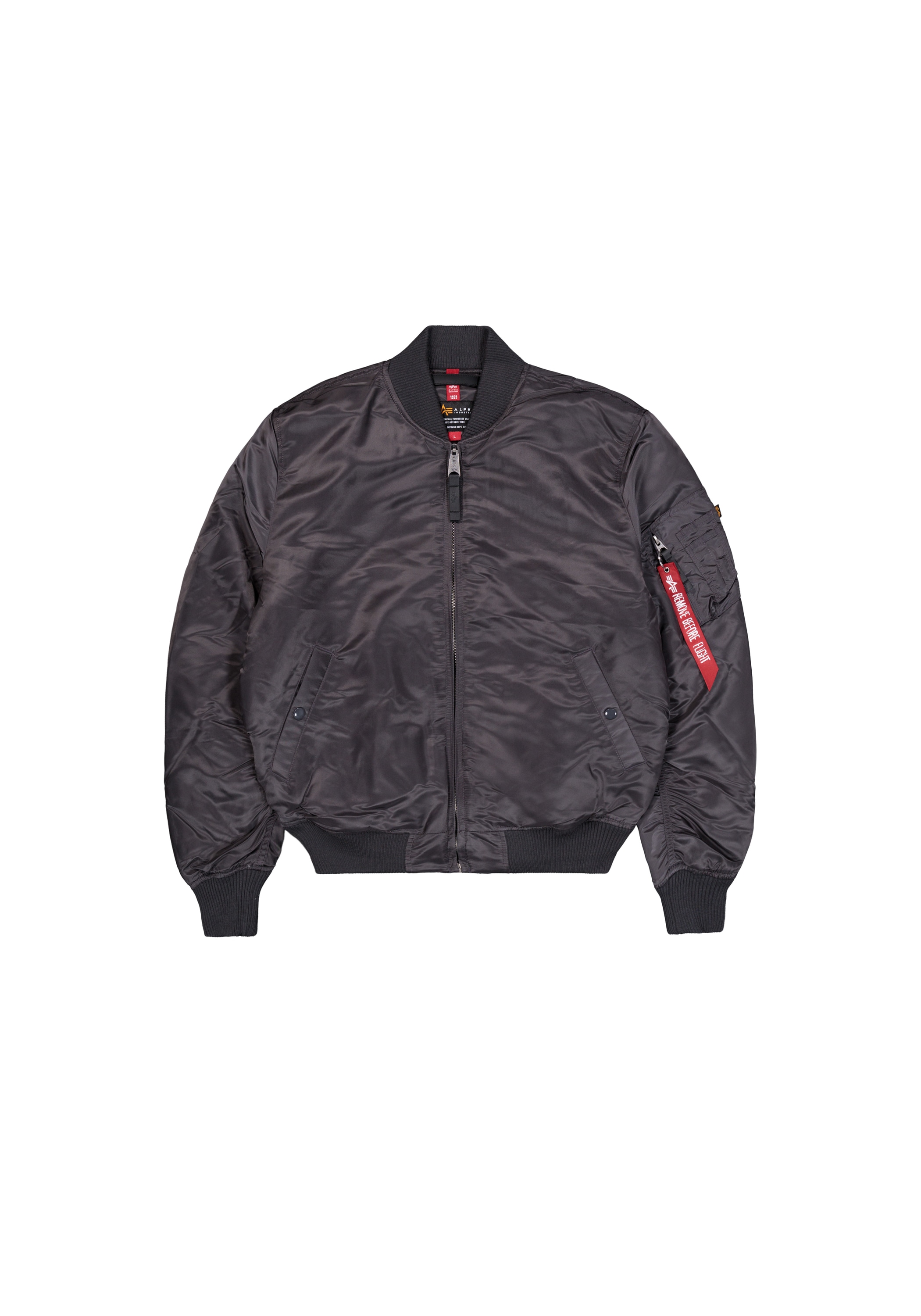 Bomberjacke ALPHA INDUSTRIES "MA-1 VF Vintage Fit 59", Herren, Gr. S, grau (vintage grau), Obermaterial: 100% Nylon; Futter: 100% Nylon; Füllung: 100% Polyester, Jacken Bomberjacke