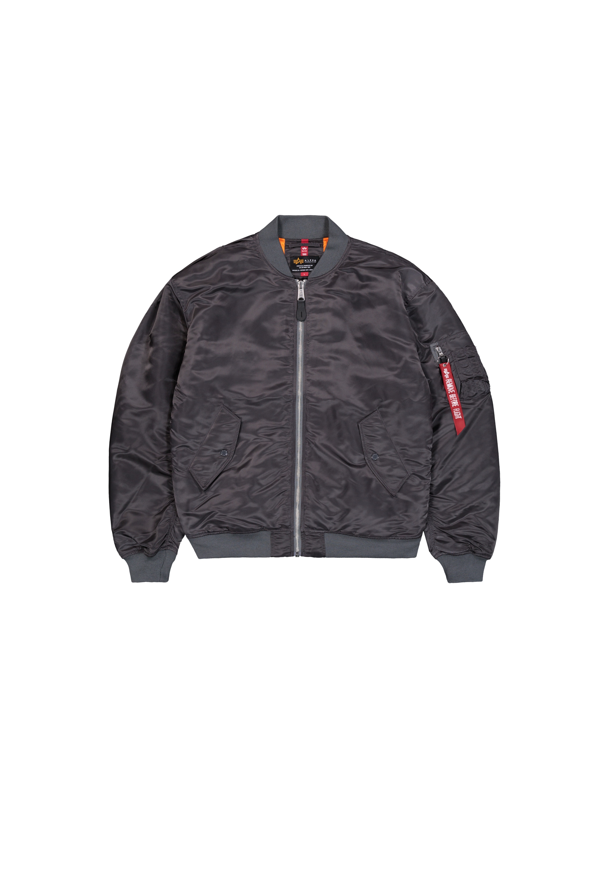Bomberjacke ALPHA INDUSTRIES "MA-1 CS", Herren, Gr. XXL, grau (vintage grau), Obermaterial: 100% Nylon; Futter: 100% Nylon; Füllung: 100% Polyester, Jacken Bomberjacke