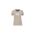 T-Shirt ALPHA INDUSTRIES "ALPHA Women - T-Shirts New Basic T Wmn" Gr. XL, beige (vintage sand) Damen Shirts Jersey