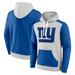 Men's Fanatics Branded Silver/Royal New York Giants Big & Tall Team Fleece Pullover Hoodie