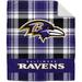 Pegasus Baltimore Ravens 50" x 60" Plaid Flannel Sherpa Plush Blanket