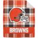 Pegasus Cleveland Browns 50" x 60" Plaid Flannel Sherpa Plush Blanket