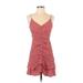 Zara Casual Dress - Mini V Neck Sleeveless: Red Polka Dots Dresses - Women's Size Small