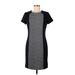 MICHAEL Michael Kors Casual Dress - Sheath High Neck Short sleeves: Gray Print Dresses - Women's Size 8