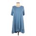 Agnes & Dora Casual Dress - A-Line Scoop Neck Short sleeves: Blue Print Dresses