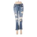 Joe's Jeans Jeans - Mid/Reg Rise Boot Cut Cropped: Blue Bottoms - Women's Size 25 - Sandwash