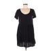 Brandy Melville Casual Dress - A-Line Scoop Neck Short sleeves: Black Print Dresses