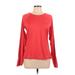 Nike Active T-Shirt: Red Solid Activewear - Women's Size Large