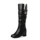 LeaHy Women's Winter Boots Ladies Fashion Warm Fur Lined Snow Boots Platforms Wedge Side Zip Mid Calf Boots,Black,3 UK