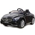 Mercedes-Benz S63 Children's Electric 12V Ride on Car (Black) | OutdoorToys | Parental Remote Control, Leather Seat, Music Player, Suspension, Lights, Opening Doors