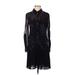 Coach 1941 Casual Dress - Shirtdress Collared Long sleeves: Black Print Dresses - Women's Size 2