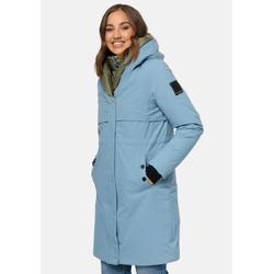 Kurzmantel NAVAHOO "Snowelf", Damen, Gr. XS (34), blau (mittelblau), Obermaterial: 45% Baumwolle, 55% Nylon, Futter: 100% Polyester, Wattierung: 100% Polyester, Ärmelfutter: 100% Polyester, casual, gerade knielang, Langarm Ärmel ohne Ärmelschlitz...