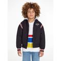 Bomberjacke TOMMY HILFIGER "TH LOGO BOMBER JACKET" Gr. 12, blau (desert sky) Jungen Jacken Blouson