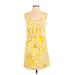 J.Crew Casual Dress - Mini Square Sleeveless: Yellow Floral Dresses - Women's Size 4