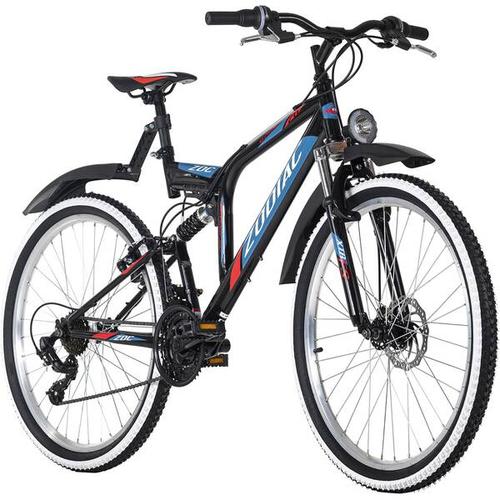 KS CYCLING MTB-Hardtail Mountainbike ATB Fully 26 Zoll Zodiac, Größe 48 in Schwarz