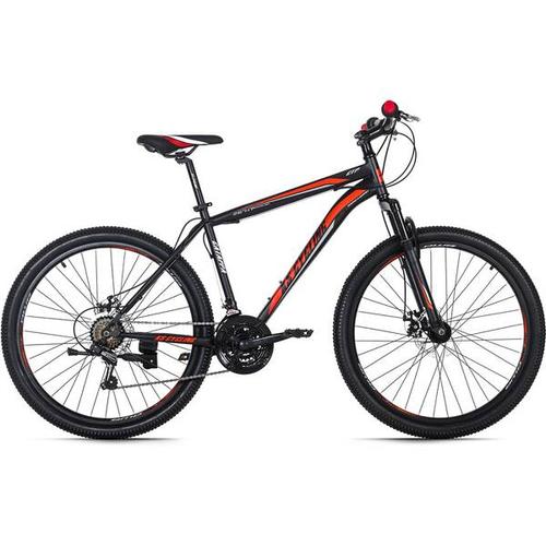 KS CYCLING MTB-Hardtail Mountainbike Hardtail 26 Zoll Catappa schwarz-rot, Größe 50 in Schwarz