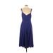 Prabal Gurung Collective Casual Dress - Midi Plunge Sleeveless: Blue Print Dresses - Women's Size 12