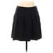 Express Casual A-Line Skirt Knee Length: Black Solid Bottoms - Women's Size 12