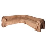 Floppy Ears Design Microfiber Faux Suede Sectional Slipcover in Brown | 1 H x 250 W x 105 D in | Wayfair 192