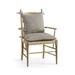 Doppler Solid Wood Ladder Back Arm Chair Wood/Upholstered in Brown Jonathan Charles Fine Furniture | 37 H x 25 W x 22 D in | Wayfair 003-2-000-WNC