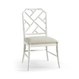 Saros Solid Wood Cross Back Side Chair Wood/Upholstered in White Jonathan Charles Fine Furniture | 37 H x 21.5 W x 23.63 D in | Wayfair