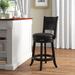 Lark Manor™ Analuz Swivel Counter Wood/Upholstered/Leather in Black | Counter Stool (24" Seat Height) | Wayfair C62DBBBE2BB848FEA3D85A16362C48C2