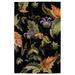 Black/Green 132 x 96 W in Area Rug - Nourison Rectangle Tropics Floral Machine Woven Wool Area Rug in Polypropylene | 132 H x 96 W in | Wayfair