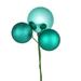 The Holiday Aisle® 18" Teal Ball Ornament Christmas Pick, 4 Per Set Plastic in Blue/Green | 18 H x 6 W x 6 D in | Wayfair
