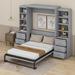 Hokku Designs Orian Murphy Bed Wood in Brown/Gray | 85.2 H x 75.2 W x 101.4 D in | Wayfair C2338E1CD1CD4161AEC532BC2256B949