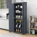 Red Barrel Studio® Domenick 72.4 Kitchen Pantry Wood in Gray | 72.4 H x 30 W x 14 D in | Wayfair 25B8AB1DB1AE45FB842C11B4C4B029DC