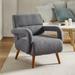 Armchair - Wade Logan® Arnella Boucle Upholstered Armchair w/ Solid Wood Legs Fabric in Gray | 30.5 H x 31 W x 26.5 D in | Wayfair