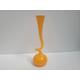 Makora Krosno corkscrew twisted neck vase orange glass semi opaque orange inner casing interior cased statement art glass