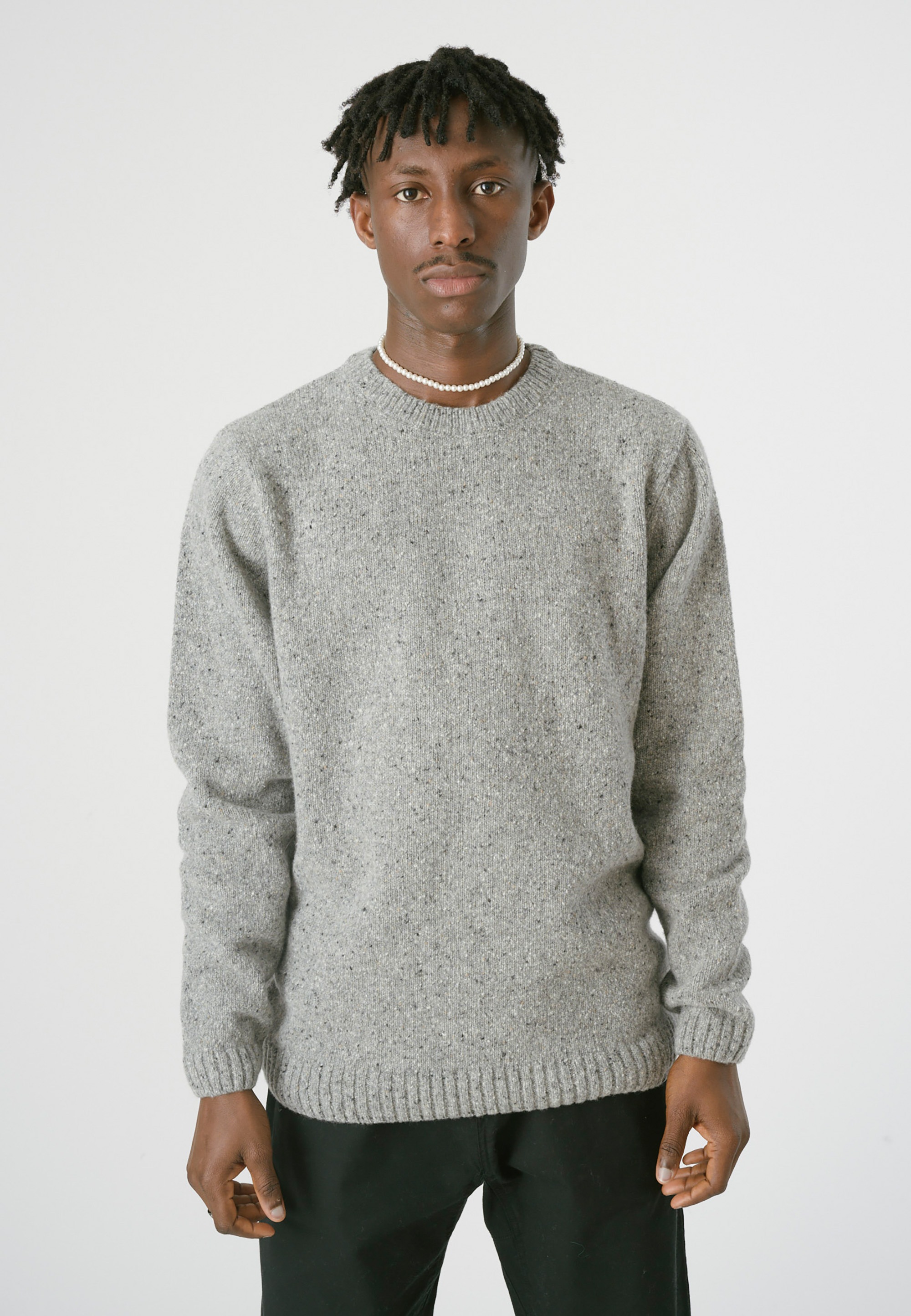 Strickpullover CLEPTOMANICX "Spacer", Herren, Gr. M, grau (hellgrau), 80% Wolle, 20% Polyamid, unifarben, normal, Rundhals, Pullover, mit lockerem Schnitt