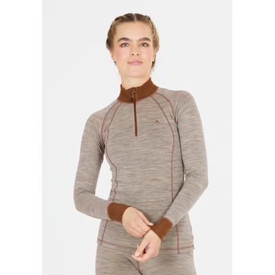 Funktionsshirt WHISTLER "Candee", Damen, Gr. 40, grau (hellgrau), 45% Wolle, 45% Polyester, 10% Elasthan, mehrfarbig, casual, normal, Langarm, Shirts, mit praktischem Reißverschluss Image