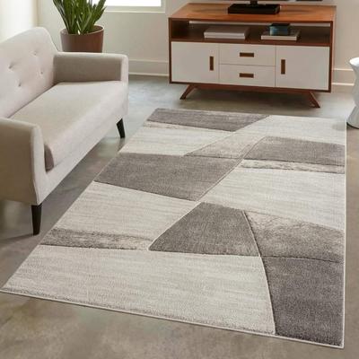 Teppich CARPET CITY "BONITO 9053", braun, B:120cm H:11mm L:170cm, Obermaterial: 100% Polypropylen, Teppiche, Läufer, Flachflor, Hochtief-Muster/ 3D-Effekt, Geo-Muster, Wohnzimmer Image