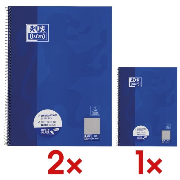 Oxford 2+1 Oxford Collegeblock A4 kariert weiß