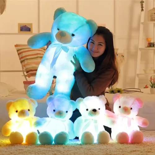 32-75CM Leucht Kreative Licht Up LED Teddybär Stofftier Plüsch Spielzeug Bunte Glowing Teddybär