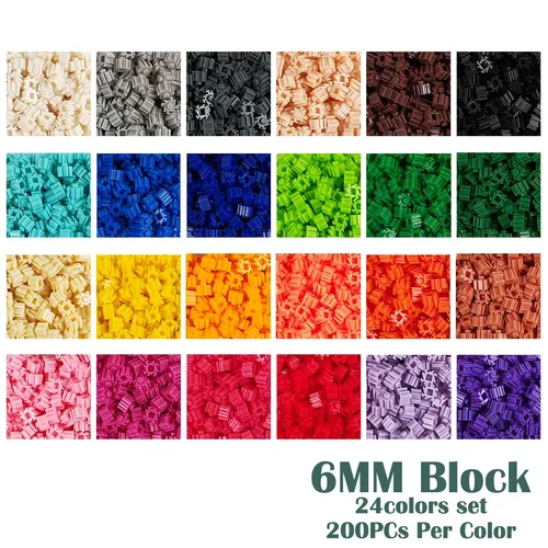 2400/4800PCs 6*6mm 24 Farbe 200PCs/farbe Pixel Kunst Puzzle Bausteine DIY 3D Kleine Ziegel Puzzle