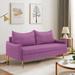 Purple Polyester Nordic Small Loveseat Sofas with Ergonomic Armrest Couches and Removable Cushions, Sofa Couch, Accent Sofa