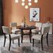 5-Piece Kitchen Dining Table Chair Set, Round Table with Bottom Shelf