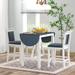 3-Piece Solid Wood Farmhouse Style Drop Leaf Dining Table Set with 2 Upholstered Dining Chairs with Nail Trim for Small Place