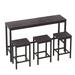 Rustic Style 4-Piece Counter Height Wood Dining Table Set Kitchen Table Set