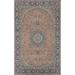 Traditional Orange Kashan Persian Vintage Rug Hand-Knotted Wool Carpet - 8'3"x 13'0"