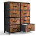 CoolArea 8-Drawer Dresser, 47.2" Tall Fabric Chest with Wooden Top and Steel Frame