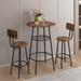 3-Piece Bar Table Set, Round Bar Table with 2 Stools and Storage Shelf- 23.6x36.2 inch